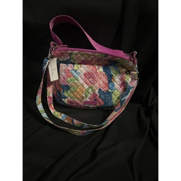 Vera & Lucy Handbags - NWT Vera Bradley Cotton Carson Shoulder Purse 'Superbloom' pattern & Two Straps